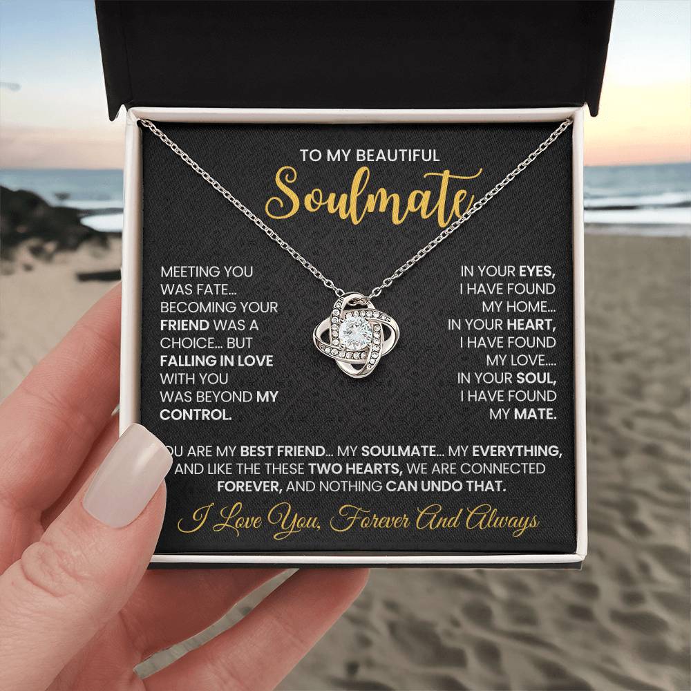To My Beautiful Soulmate Love Knot Necklace – Connected Forever — product image 3