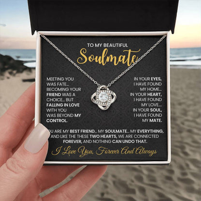 To My Beautiful Soulmate Love Knot Necklace – Connected Forever — product thumbnail 3