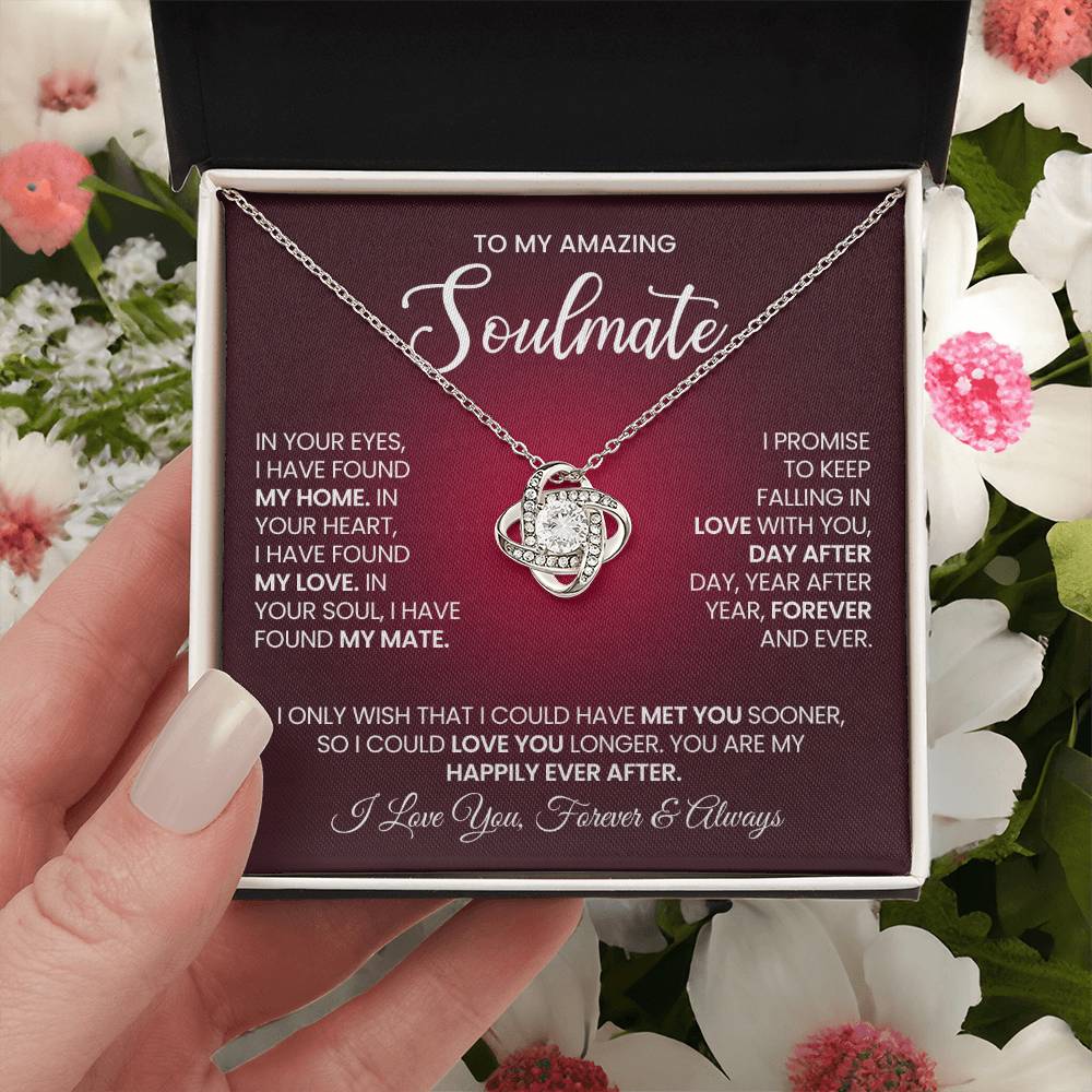 To My Amazing Soulmate Love Knot Necklace – My Happily Ever After — product image 6