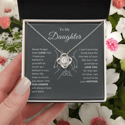 To My Daughter Love Knot Necklace – Old Lioness Gift from Mom