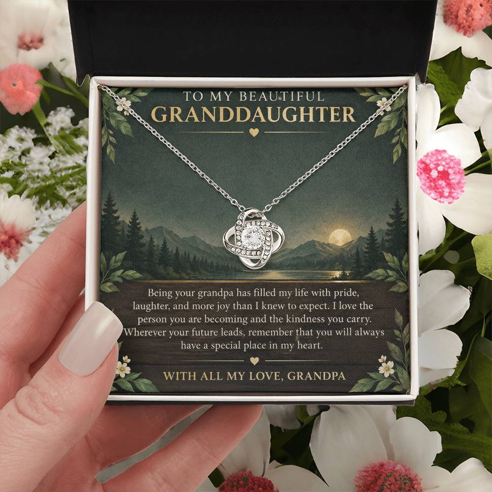 Love Knot Necklace for Granddaughter – Grandpa's Greatest Joy — product image 6