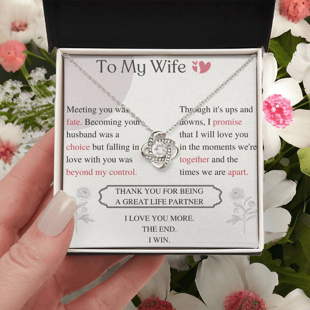 To My Wife Love Knot Necklace – My Great Life Partner