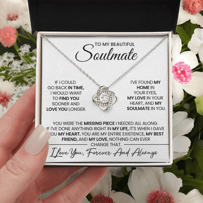 To My Soulmate Love Knot Necklace – Missing Piece — product thumbnail 25