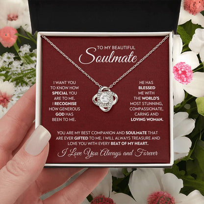 To My Beautiful Soulmate Love Knot Necklace – My Blessed Gift — product thumbnail 25