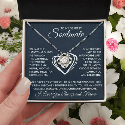 To My Dearest Soulmate Love Knot Necklace – You Complete Me — product thumbnail 6