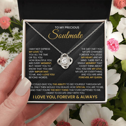 To My Precious Soulmate Love Knot Necklace – You Stole My Heart — product thumbnail 24