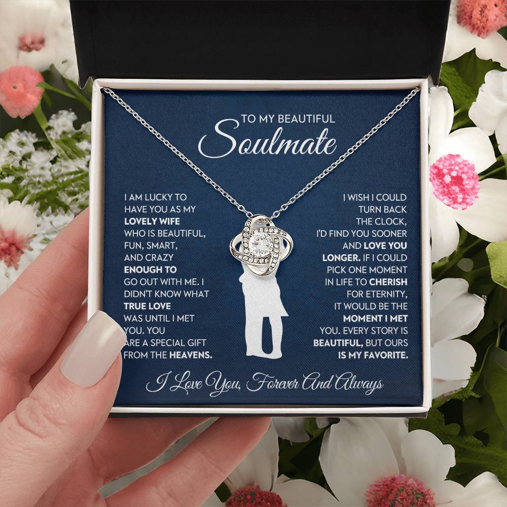 To My Lovely Wife Love Knot Necklace – Love You Longer — product image 6