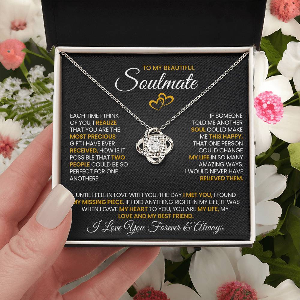 To My Beautiful Soulmate Love Knot Necklace – Precious Gift — product image 6