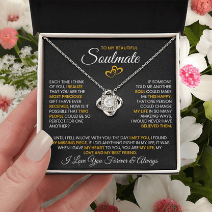 To My Beautiful Soulmate Love Knot Necklace – Precious Gift — product thumbnail 6