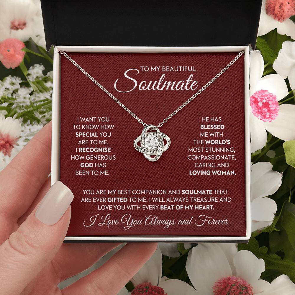 To My Beautiful Soulmate Love Knot Necklace – My Blessed Gift — product image 6