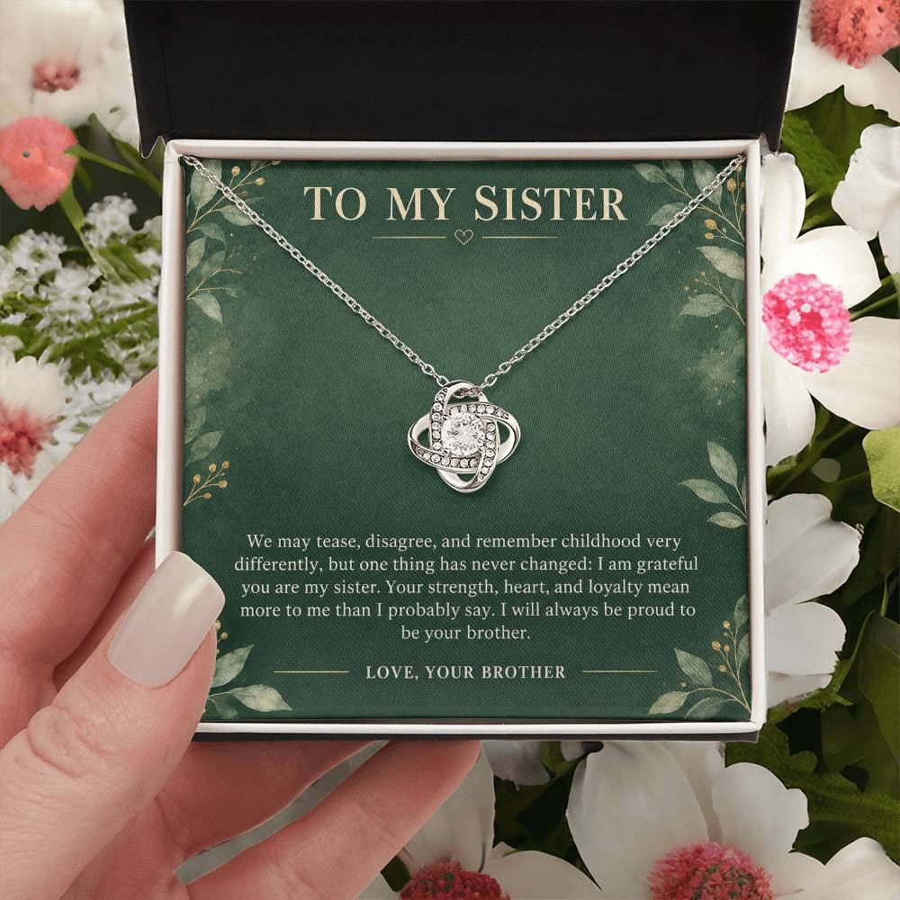 Love Knot Necklace for Sister – From Your Brother With Love — product image 6