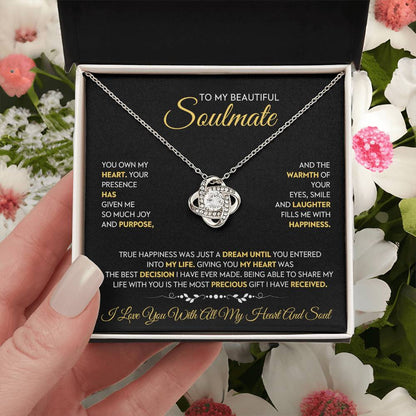 To My Beautiful Soulmate Love Knot Necklace – My Heart's Joy — product thumbnail 6