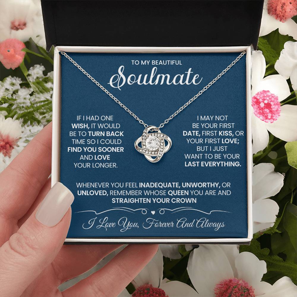 To My Beautiful Soulmate Necklace for Wife Women, Girlfriend Queen You Are