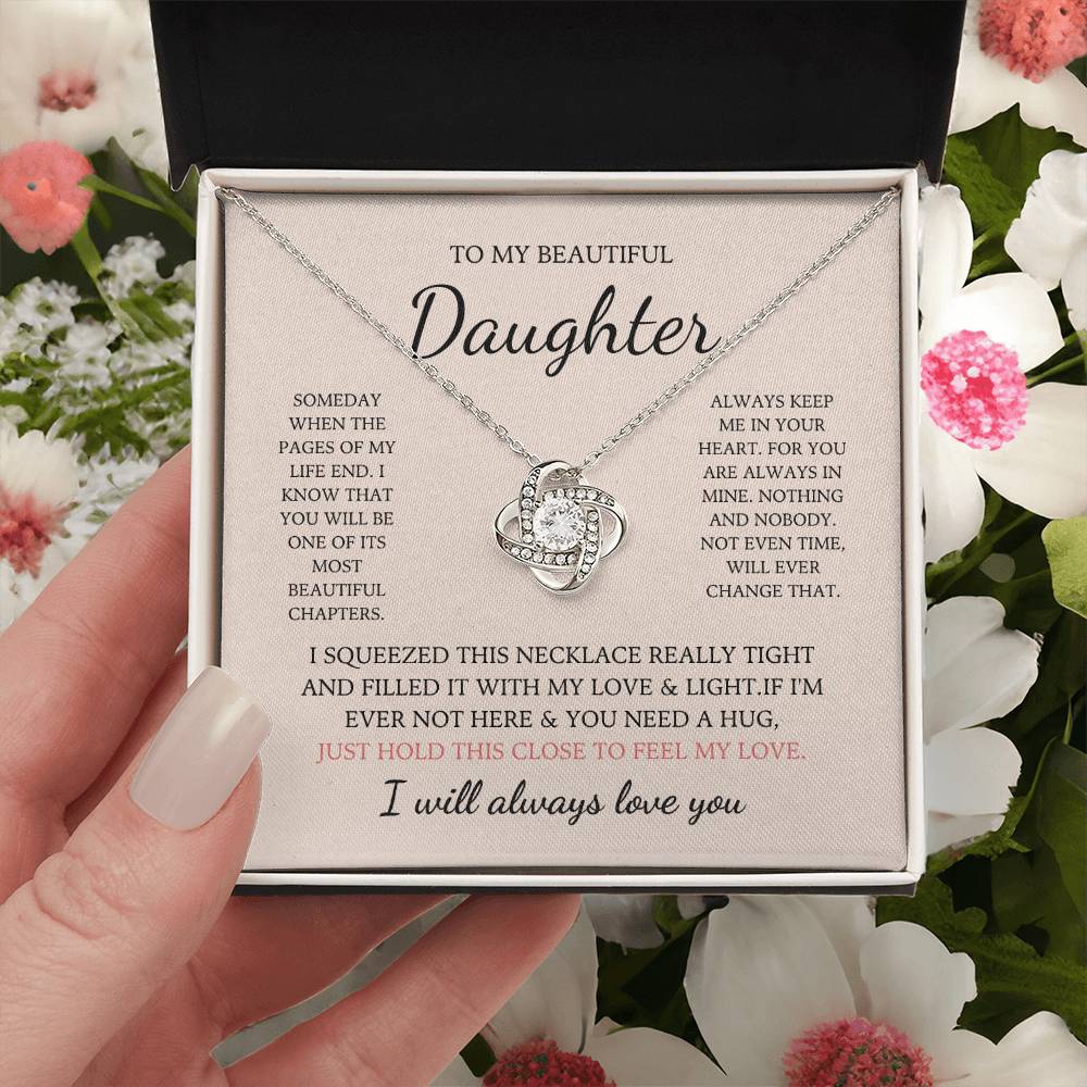To My Daughter Love Knot Necklace – My Most Beautiful Chapter