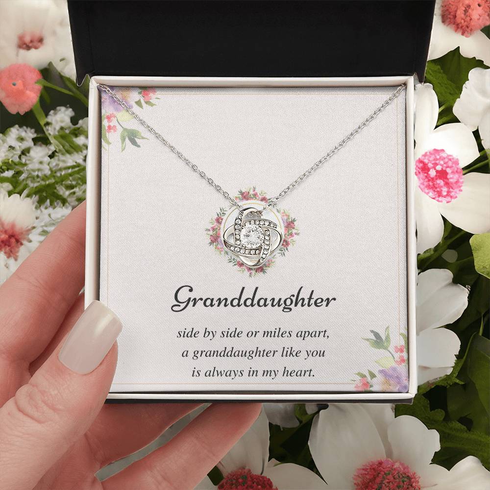 To My Granddaughter Love Knot Necklace – Side by Side or Miles Apart — product image 25