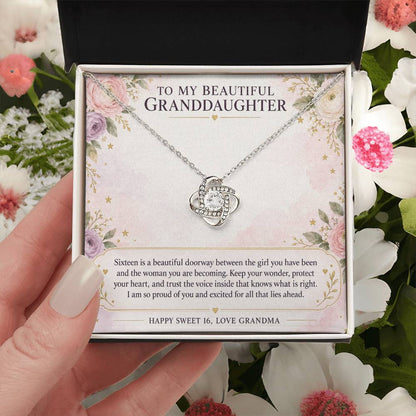 Love Knot Necklace for Granddaughter from Grandma – Sweet 16 Keepsake — product thumbnail 6