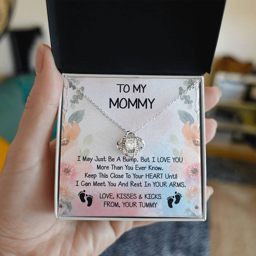 Mommy Gift Love Knot Necklace With Beautiful Message Card for New Momm