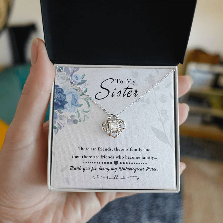 Sister birthday necklace message card