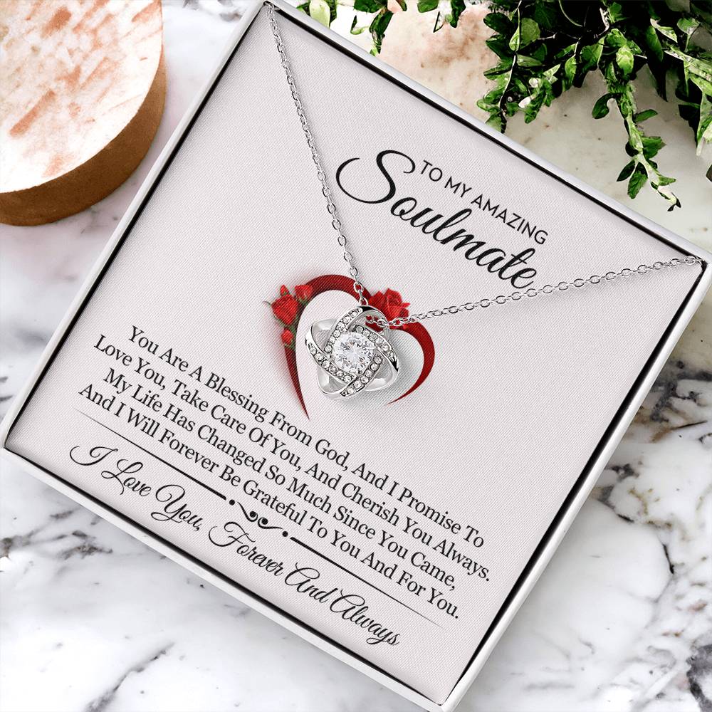 To My Amazing Soulmate Love Knot Necklace – Blessing From God — product image 4