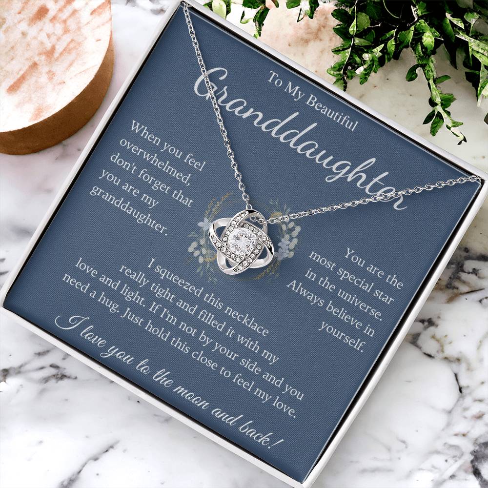 To My Granddaughter Love Knot Necklace – When You Feel Alone — product image 3