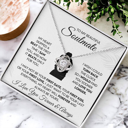 To My Beautiful Soulmate Love Knot Necklace – Love You Longer — product thumbnail 4