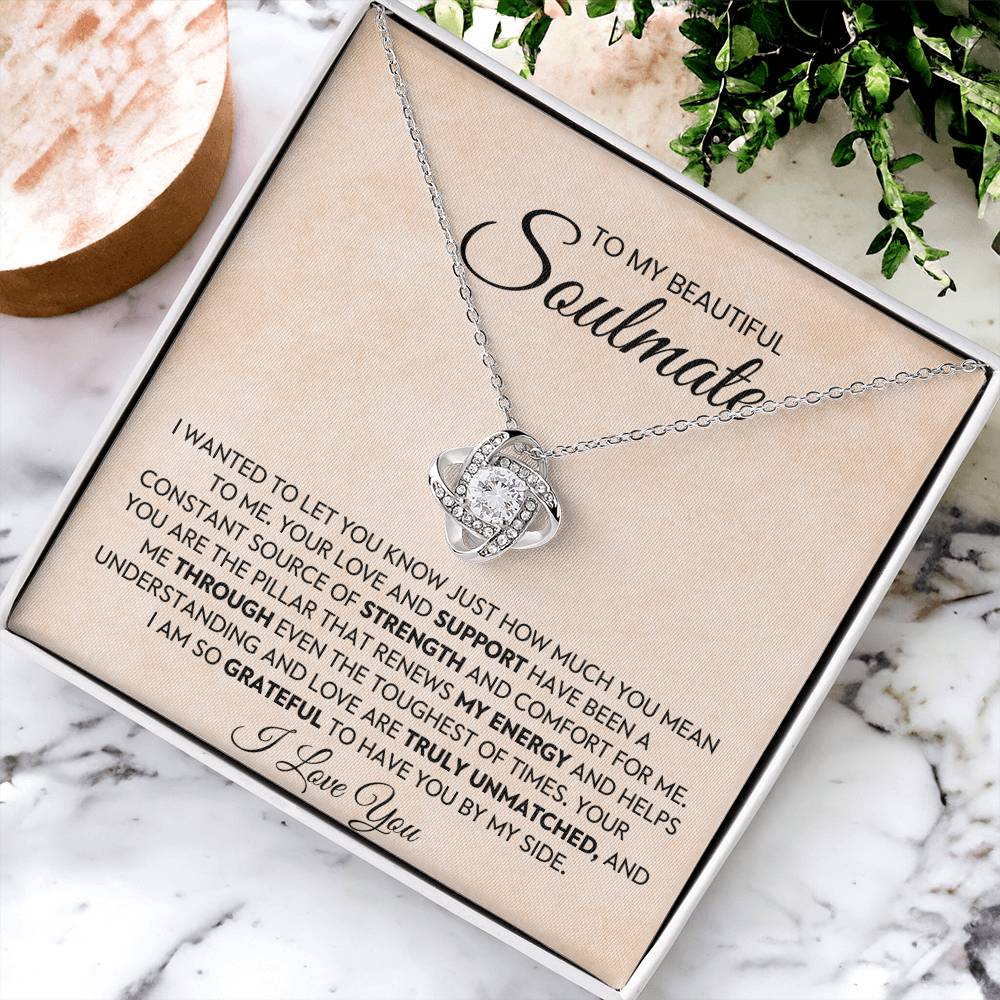 To My Beautiful Soulmate Love Knot Necklace – My Pillar of Strength — product image 4