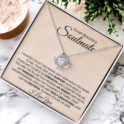 To My Beautiful Soulmate Love Knot Necklace – My Pillar of Strength — product thumbnail 4