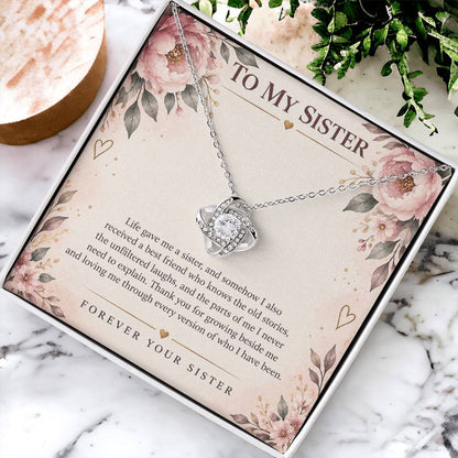 Love Knot Necklace for Sister from Sister – My Built-In Best Friend — product thumbnail 4