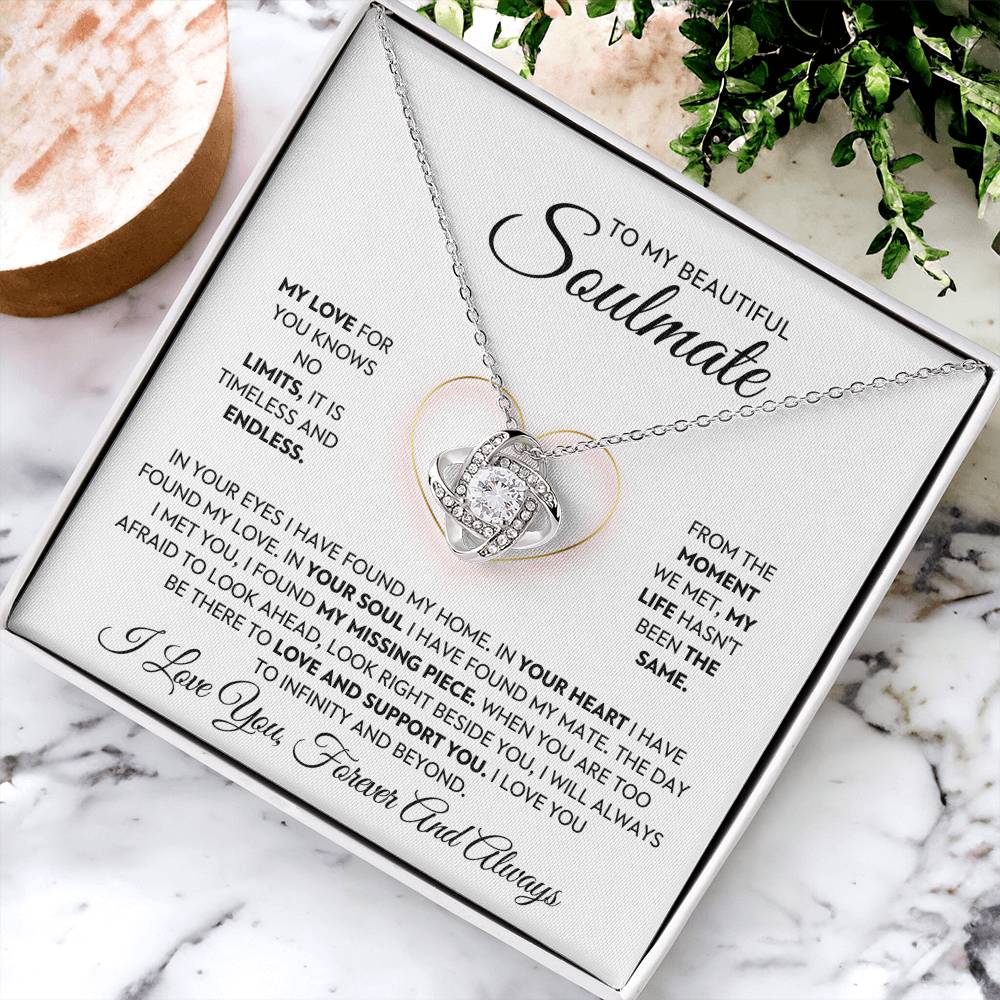 To My Beautiful Soulmate Love Knot Necklace – Timeless Love — product image 4