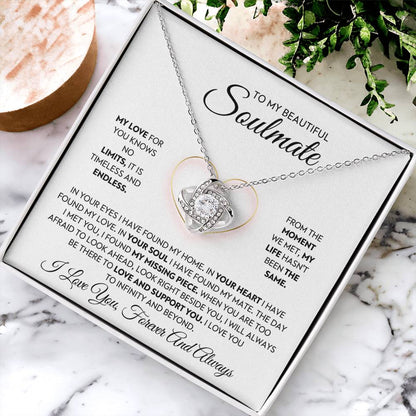 To My Beautiful Soulmate Love Knot Necklace – Timeless Love — product thumbnail 4