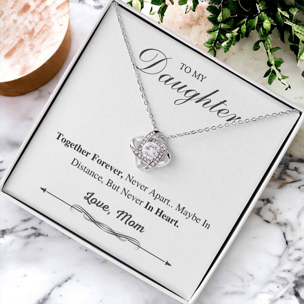 To My Daughter Love Knot Necklace – Together Forever Gift from Mom