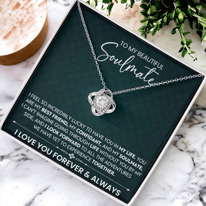 To My Beautiful Soulmate Love Knot Necklace – Life Adventures Together — product thumbnail 4