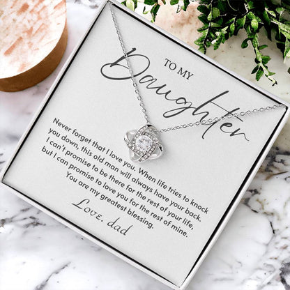 To My Daughter Love Knot Necklace – Greatest Blessing Gift from Dad