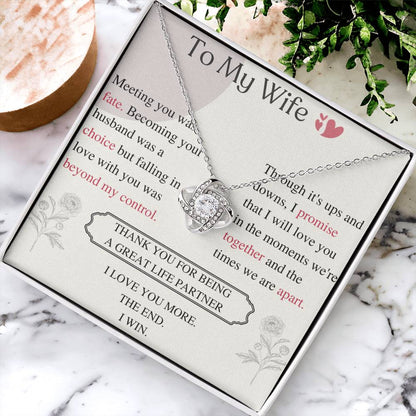 To My Wife Love Knot Necklace – My Great Life Partner