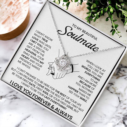 To My Beautiful Soulmate Love Knot Necklace – My Special Gift — product thumbnail 3