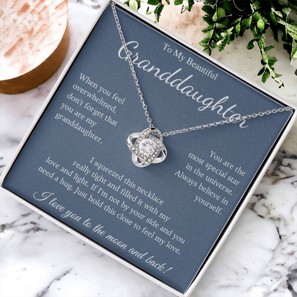 To My Granddaughter Love Knot Necklace – When You Feel Alone, Remember My Love — product image 3
