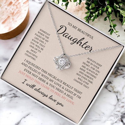 To My Daughter Love Knot Necklace – My Most Beautiful Chapter