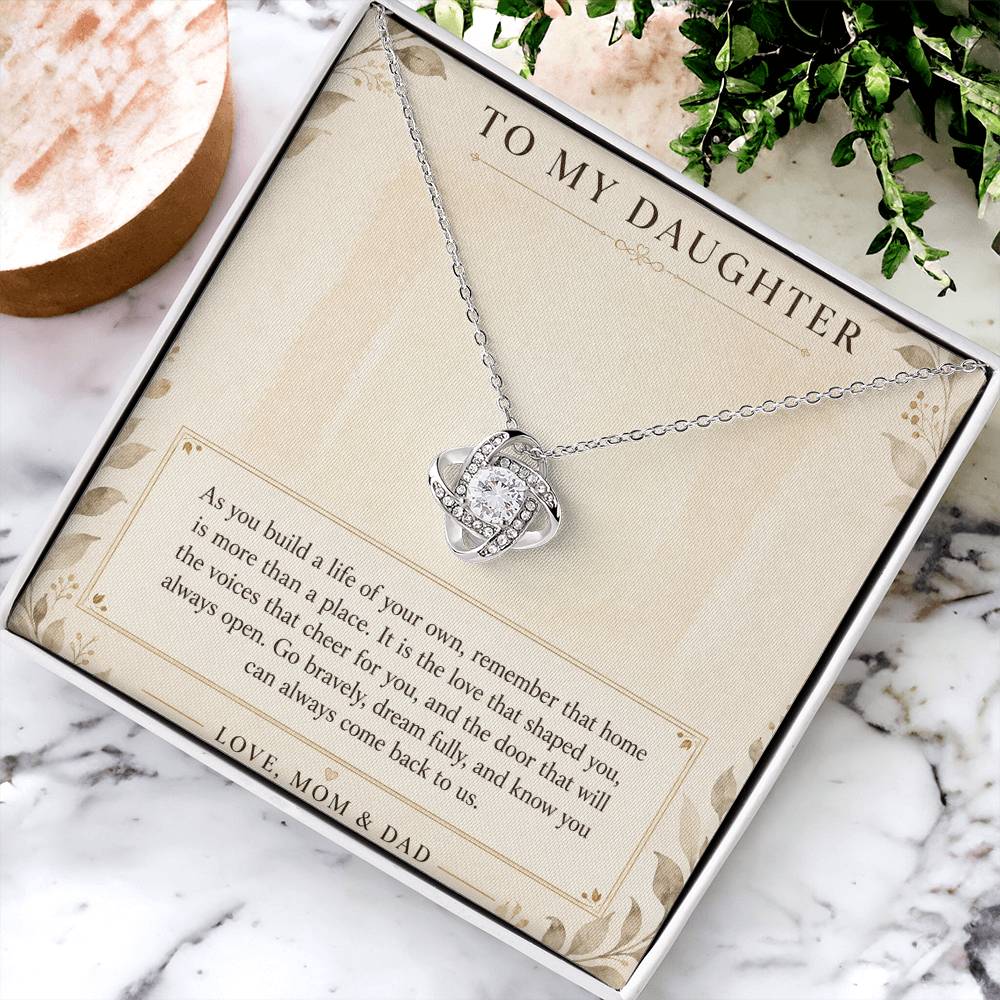 Love Knot Necklace for Daughter from Mom & Dad – Home Is Always Here — product image 4
