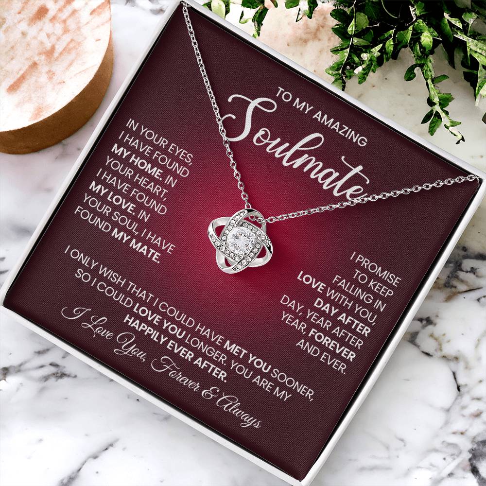 To My Amazing Soulmate Love Knot Necklace – My Happily Ever After — product image 4