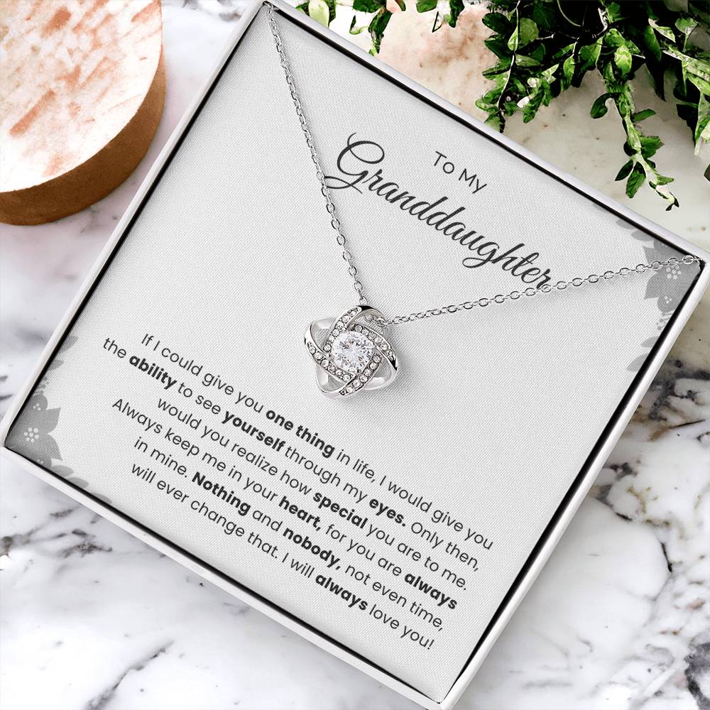 To My Granddaughter Love Knot Necklace – See Yourself Through My Eyes — product image 4
