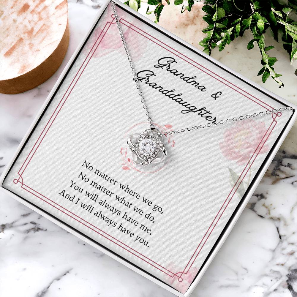 To My Granddaughter Love Knot Necklace – No Matter Where We Go — product image 22
