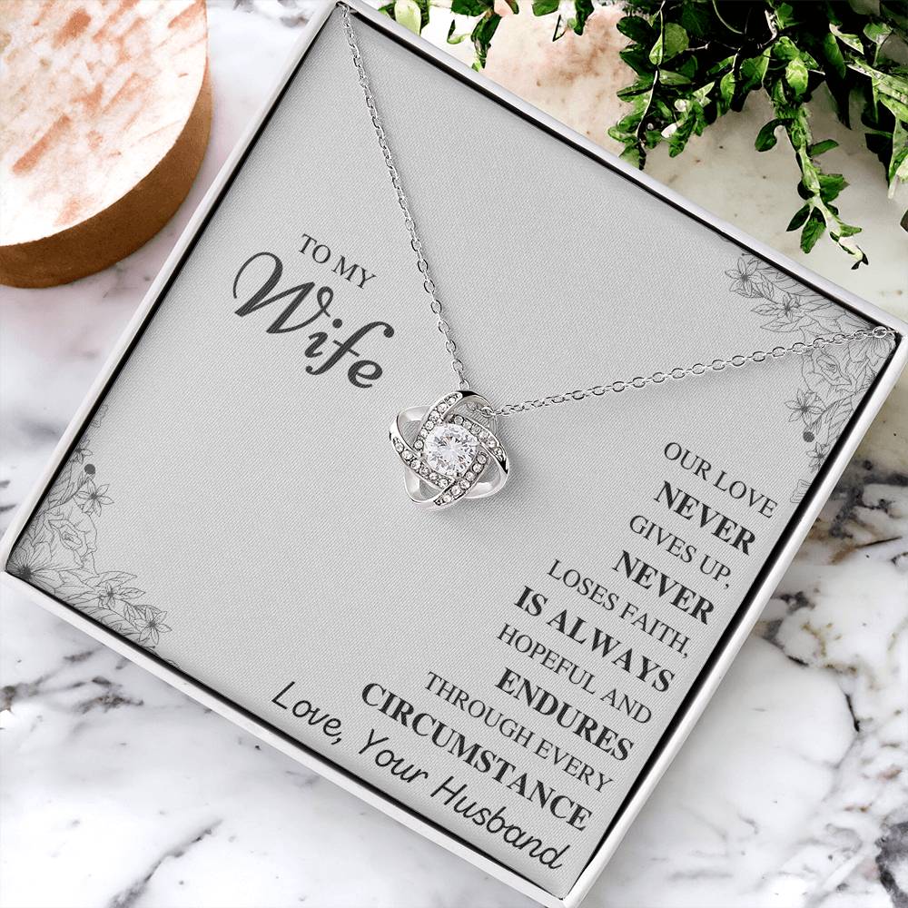 To My Wife Love Knot Necklace – Our Love Never Gives Up — product image 4