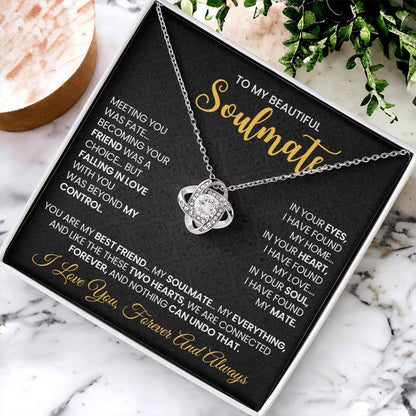 To My Beautiful Soulmate Love Knot Necklace – Connected Forever — product thumbnail 4