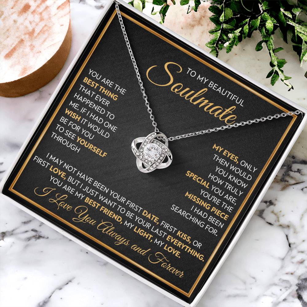 To My Beautiful Soulmate Love Knot Necklace – Missing Piece — product image 4