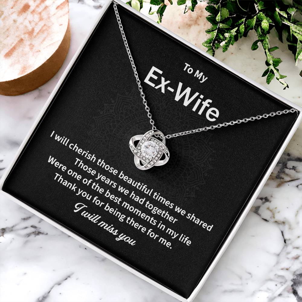 To My EX Wife Gifts Beautiful Love Knot Necklace with Card for Ex-Wife