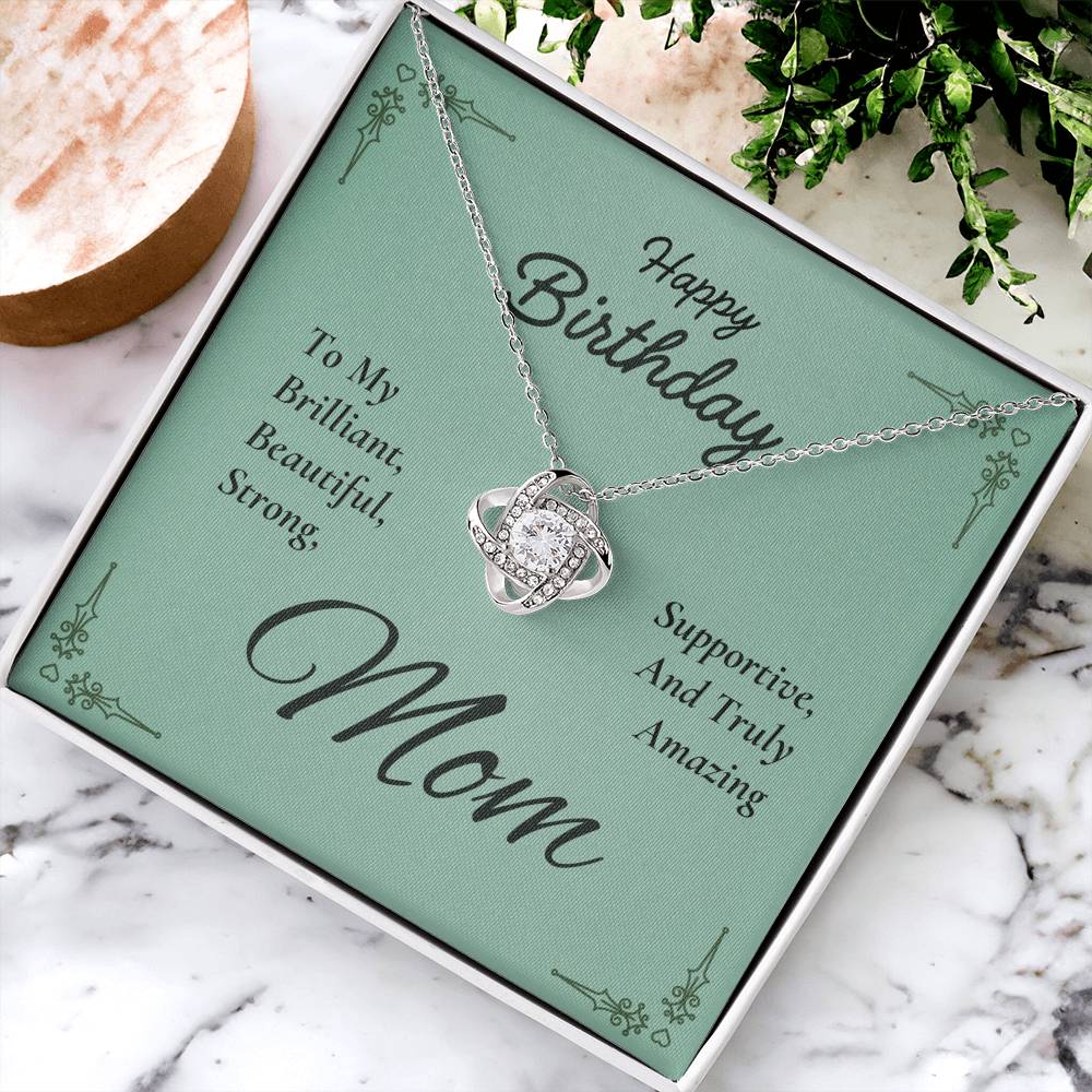 Birthday Love Knot Necklace for Mom – Brilliant & Strong