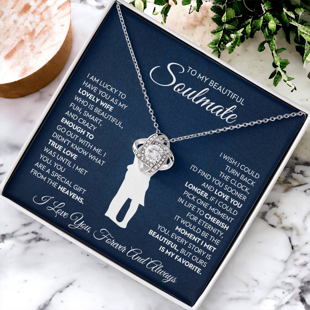 To My Lovely Wife Love Knot Necklace – Love You Longer — product image 4