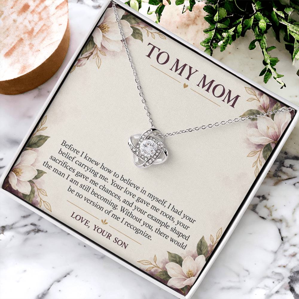 Love Knot Necklace for Mom from Son – Without You There Is No Me — product image 4