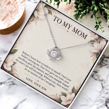 Love Knot Necklace for Mom from Son – Without You There Is No Me — product thumbnail 4