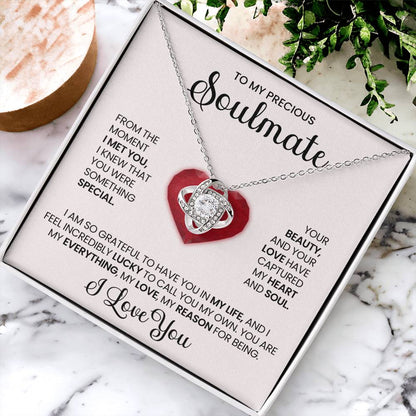 To My Precious Soulmate Love Knot Necklace – My Everything — product thumbnail 3